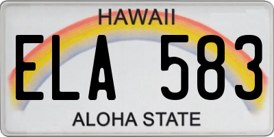 HI license plate ELA583