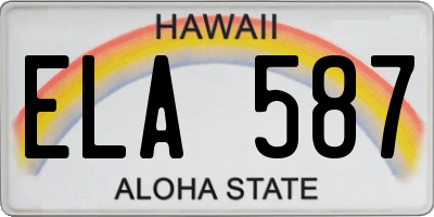 HI license plate ELA587