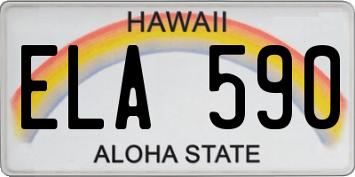 HI license plate ELA590