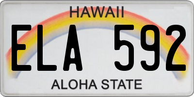 HI license plate ELA592