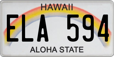 HI license plate ELA594