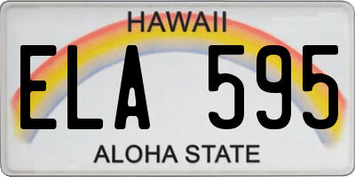 HI license plate ELA595