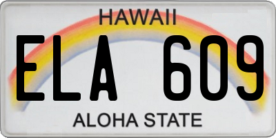 HI license plate ELA609
