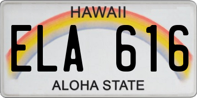 HI license plate ELA616
