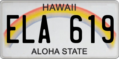HI license plate ELA619