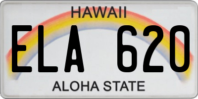 HI license plate ELA620