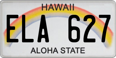 HI license plate ELA627