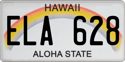 HI license plate ELA628