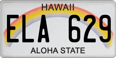 HI license plate ELA629