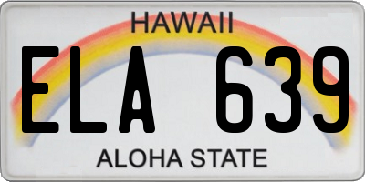 HI license plate ELA639