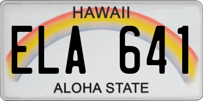 HI license plate ELA641