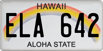 HI license plate ELA642
