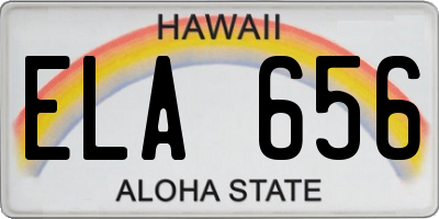 HI license plate ELA656