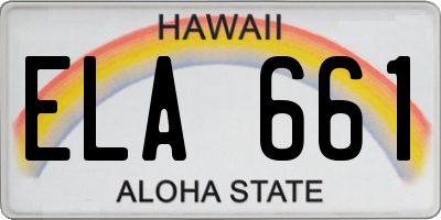 HI license plate ELA661