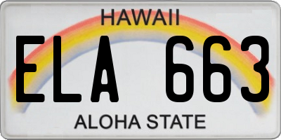 HI license plate ELA663