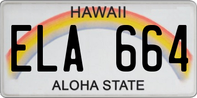 HI license plate ELA664