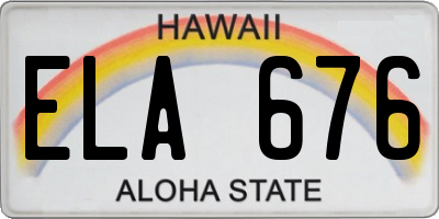 HI license plate ELA676