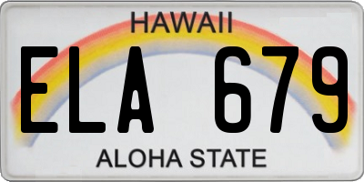 HI license plate ELA679