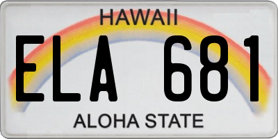 HI license plate ELA681