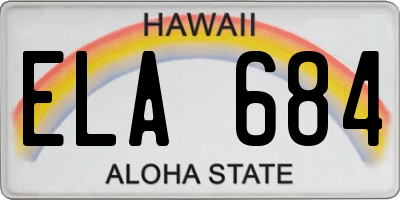 HI license plate ELA684
