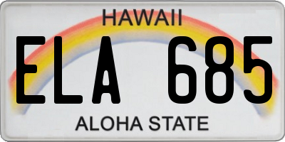 HI license plate ELA685