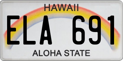HI license plate ELA691