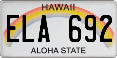 HI license plate ELA692