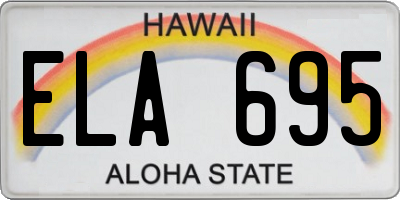 HI license plate ELA695