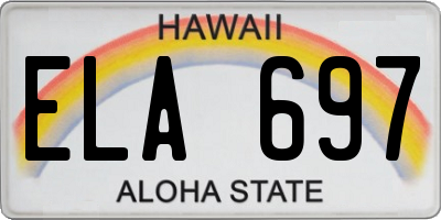 HI license plate ELA697