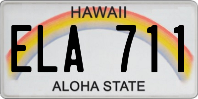 HI license plate ELA711