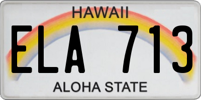 HI license plate ELA713