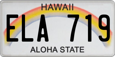 HI license plate ELA719