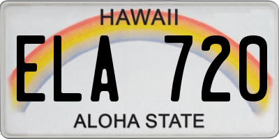 HI license plate ELA720