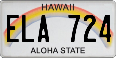 HI license plate ELA724