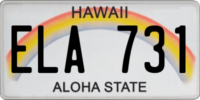 HI license plate ELA731
