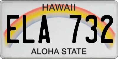 HI license plate ELA732