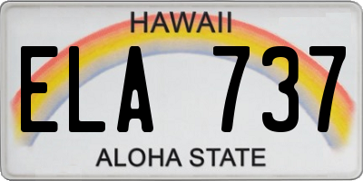 HI license plate ELA737