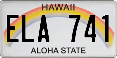HI license plate ELA741