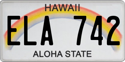 HI license plate ELA742