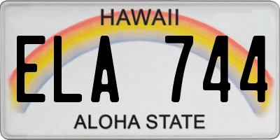 HI license plate ELA744