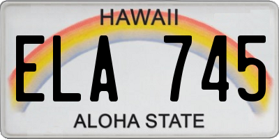 HI license plate ELA745