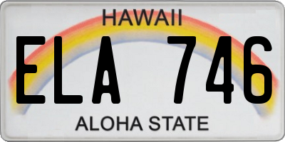 HI license plate ELA746
