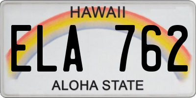 HI license plate ELA762