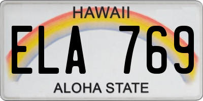 HI license plate ELA769