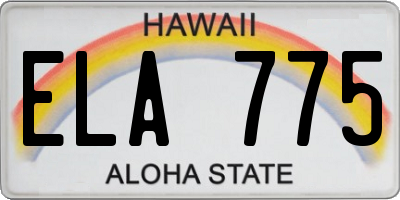 HI license plate ELA775