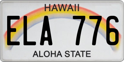HI license plate ELA776