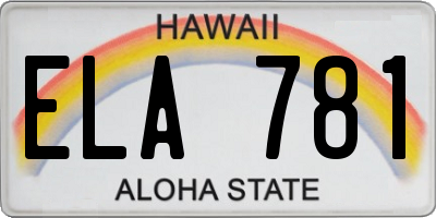 HI license plate ELA781