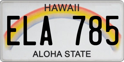 HI license plate ELA785