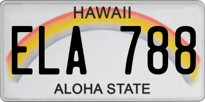 HI license plate ELA788