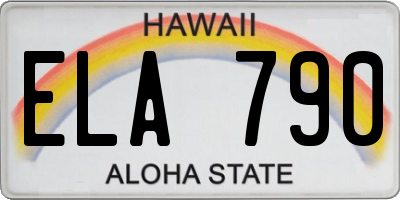 HI license plate ELA790